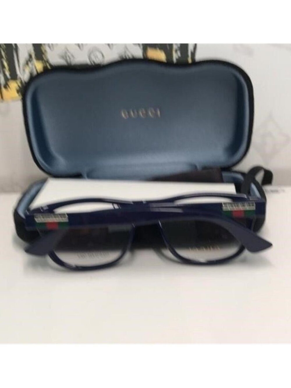 Gucci GG0768O 003 – Shiny Blue Rectangular Frame | 54-16-145 | New Authentic” - Picture 3 of 12